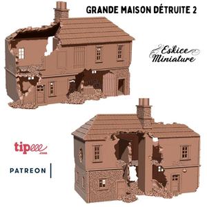 Destroyed House 3 - 28mm for wargame