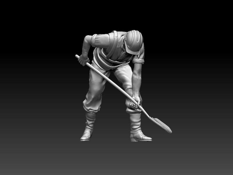 builder soldier with shovel