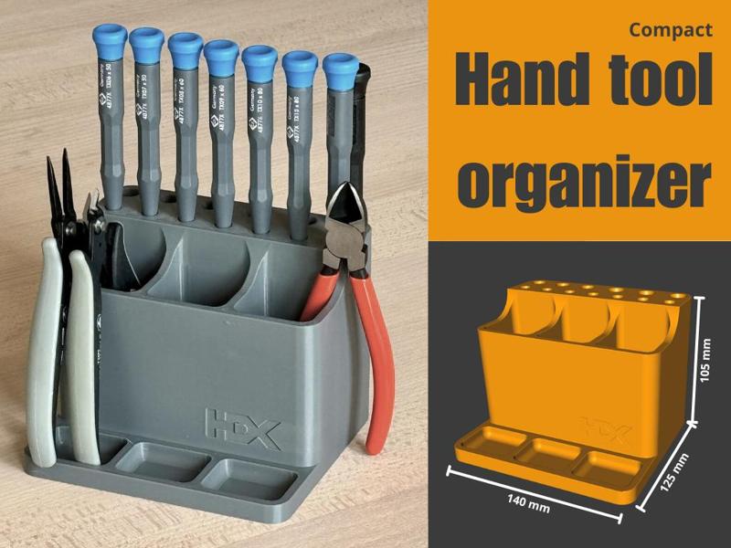 Compact hand tool organizer
