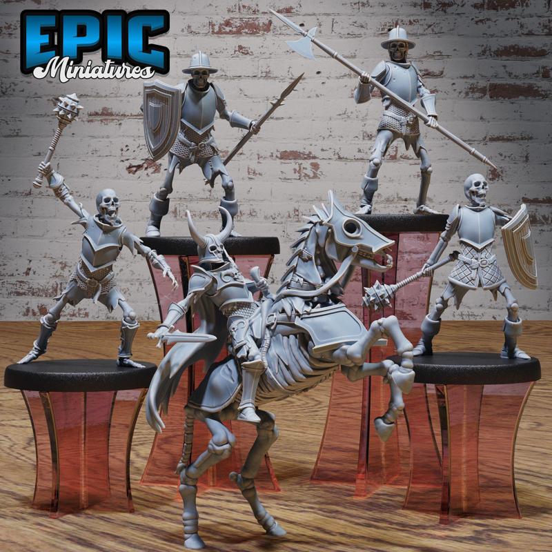 Skeleton Army Set D / Undead Soldier / Evil Skelet Warrior / Zombie Fighter / Evil Bone Kingdom / Walking Dead Monster / Rotting Humanoid / Graveyard Encounter