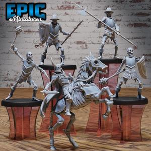 Skeleton Army Set D / Undead Soldier / Evil Skelet Warrior / Zombie Fighter / Evil Bone Kingdom / Walking Dead Monster / Rotting Humanoid / Graveyard Encounter