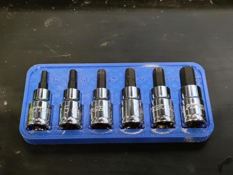 Organizer tray for Harbor Freight metric 3/8" drive hex driver set