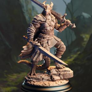 Black Dragonborn Barbarian - Skraa Dark-Eye