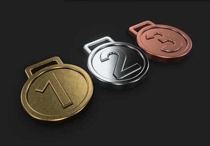 Gold Medals - 1st, 2nd & 3rd