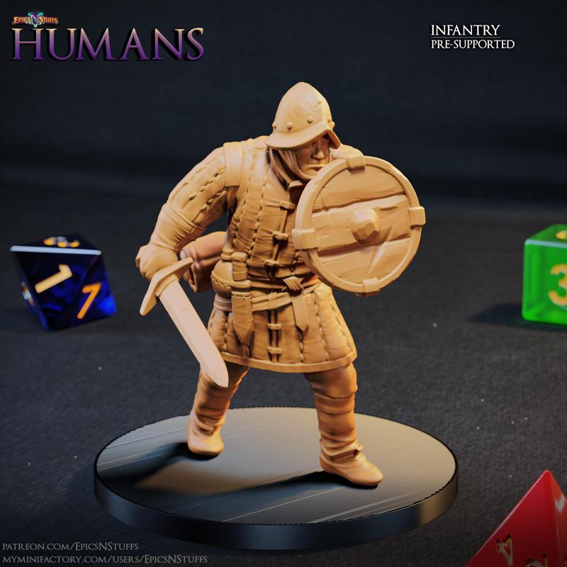 Human Infantry 1A Miniature - Pre-Supported