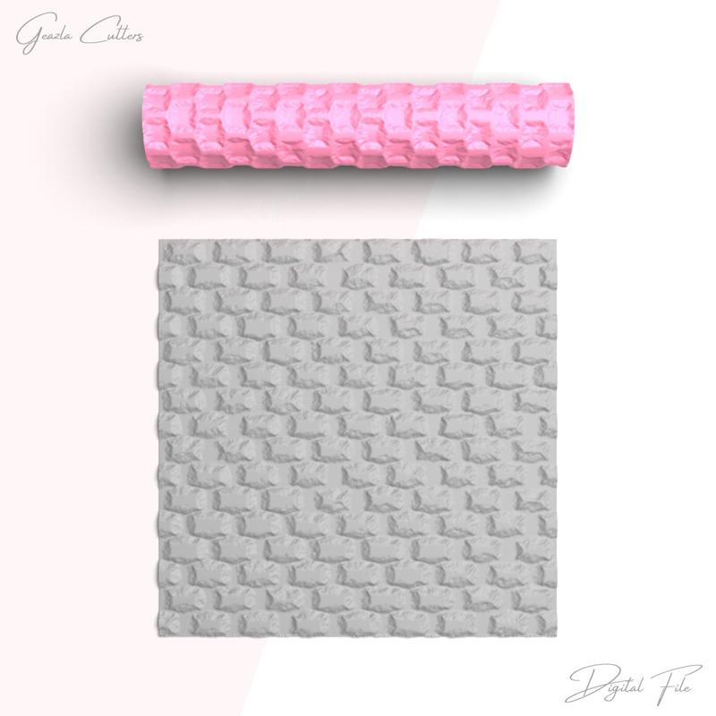 Concrete Blocks Texture Roller For Polymer Clay, Bricks Clay Texture Rolling Pin, Clay Tool, No:1431