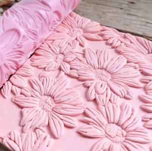Daisy Texture Roller for Polymer Clay | Seamless & Realistic Impressions