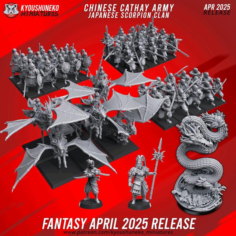 April 2025 Fantasy Release - Chinese Cathay Army & Japanese Scorpion Clan
