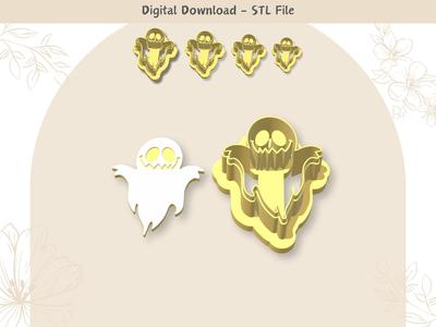 Halloween Ghost 01 Clay Cutter for Polymer Clay | Digital STL File | Clay Tools 