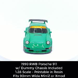 1:28 Scale 90 RWB 911 Body Shell w/ Dummy Chassis (Xmod and MiniZ)