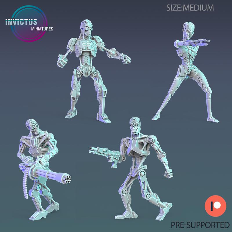 Future Robot Set / Cyborg Scout / Skeleton Soldier / Exoskelet Officer / Space War Construct / Steampunk Battle Robot / Invasion Army / Cyberpunk Droid / Sci-Fi Encounter
