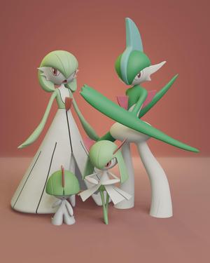 Pokemon - Ralts Kirlia Gardevoir and Gallade