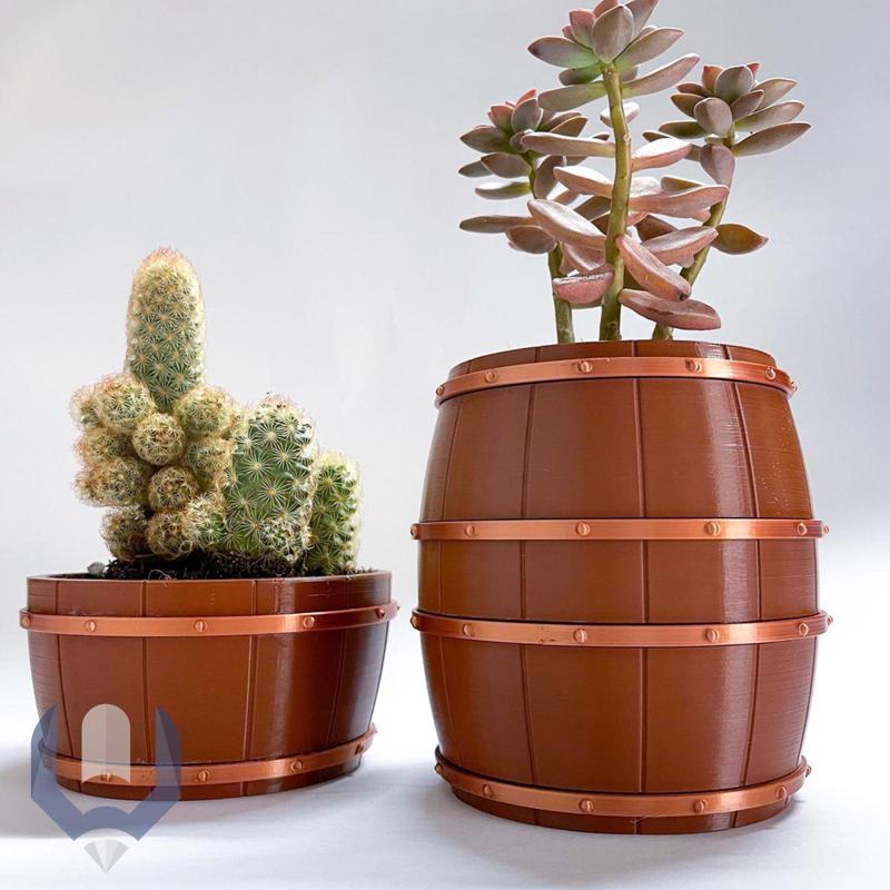 Wooden Oak Barrel Vase