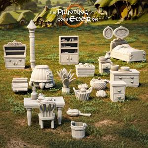Halfling Furniture - Scatter Terrain - Presupported