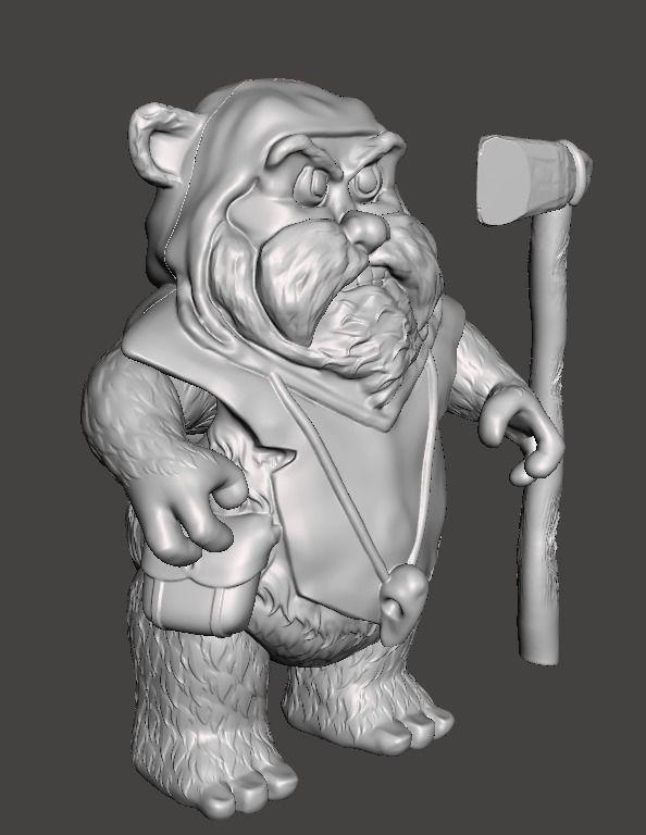 STL File 3D Ewoks CHUKHA 3D print model 3D print model