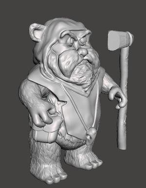 STL File 3D Ewoks CHUKHA 3D print model 3D print model