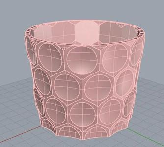 Flowerpot with hexagonal design   