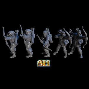 Squad of 5 Mercenary Bowmen Miniatures