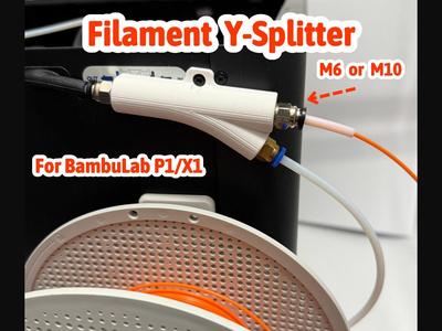 Filament Y Splitter M6/M10 For Bambu Lab P1/X1