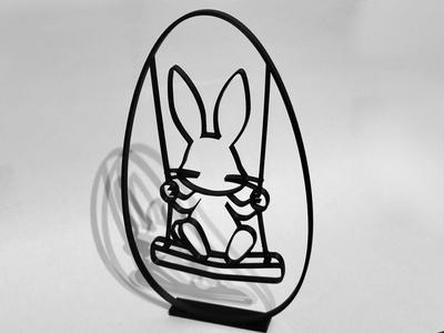 Easter bunny on a swing