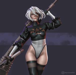 2b - Nier Automata Fanart Statue