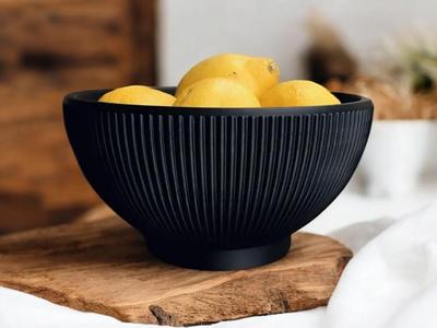 Ribbed Designer Bowl "Lemony Beauty"