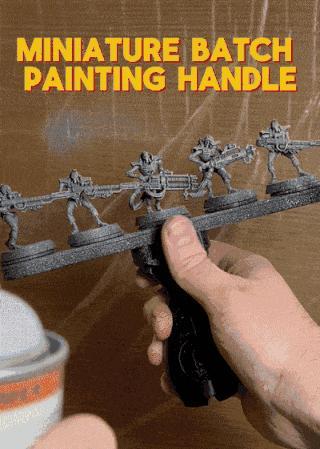 Miniature Batch Painting Handle / Magnetized Base / Gridfinity / Wargame / "The Pile of Shame Slayer"