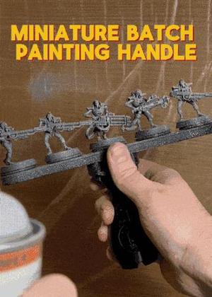 Miniature Batch Painting Handle / Magnetized Base / Gridfinity / Wargame / "The Pile of Shame Slayer"