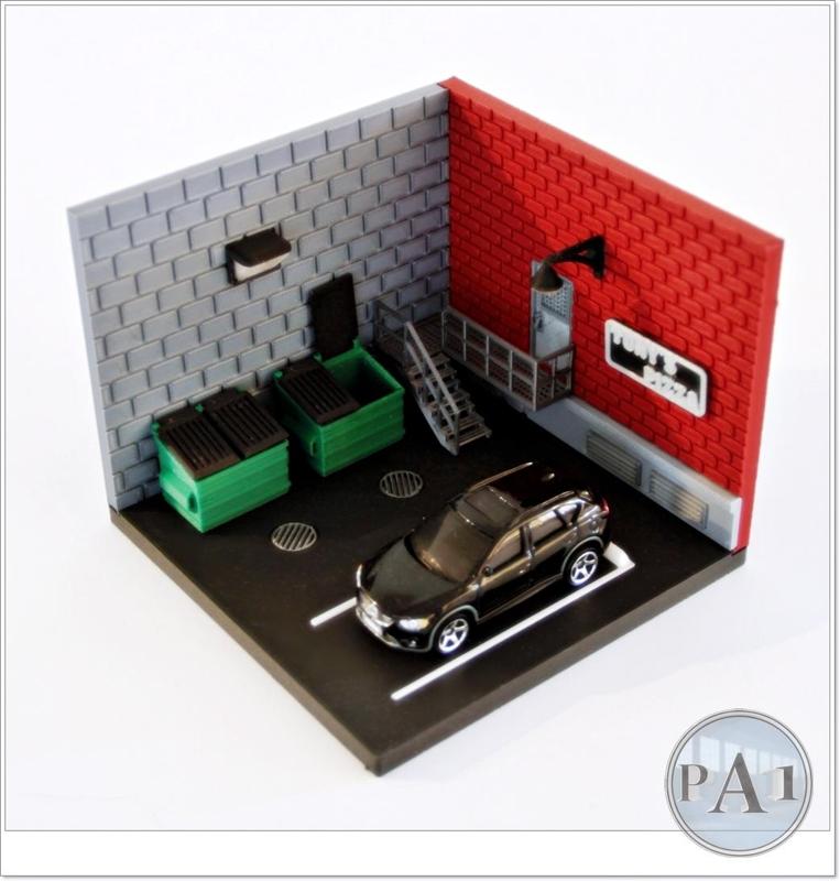MINI GARAGE DIORAMA FOR 1/64 SCALE DIECASTS - TONY'S BACK ALLEY