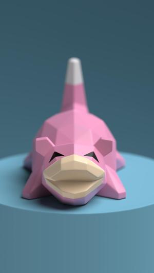 Low-poly Slowpoke - Piggy bank & Keyboard clicker included