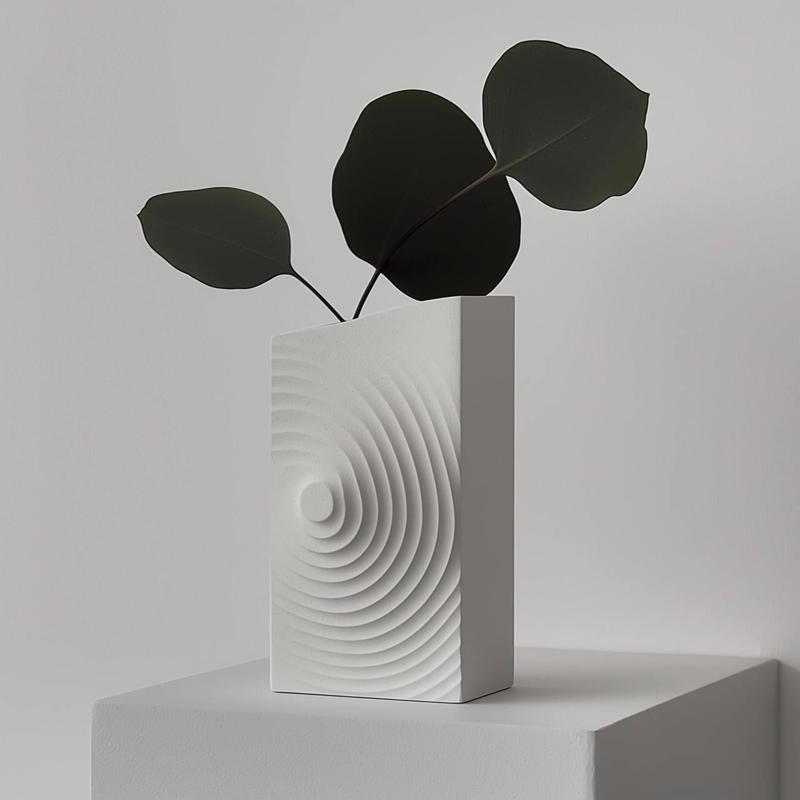 Ripple Cube Vase – Modern Geometric Home Decor
