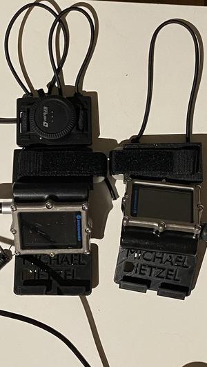 Shearwater Petrel 2/3 Perdix - bungee wrist mount for easy attach / detach - with Eezycut and Ventureheat remote