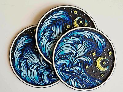 "Moonlit Tide" - Coasters Set