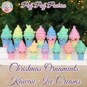 Christmas Ornaments Kawaii Ice Creams Family