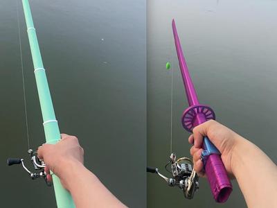 An accessory that can turn a folding knife into a fishing rod