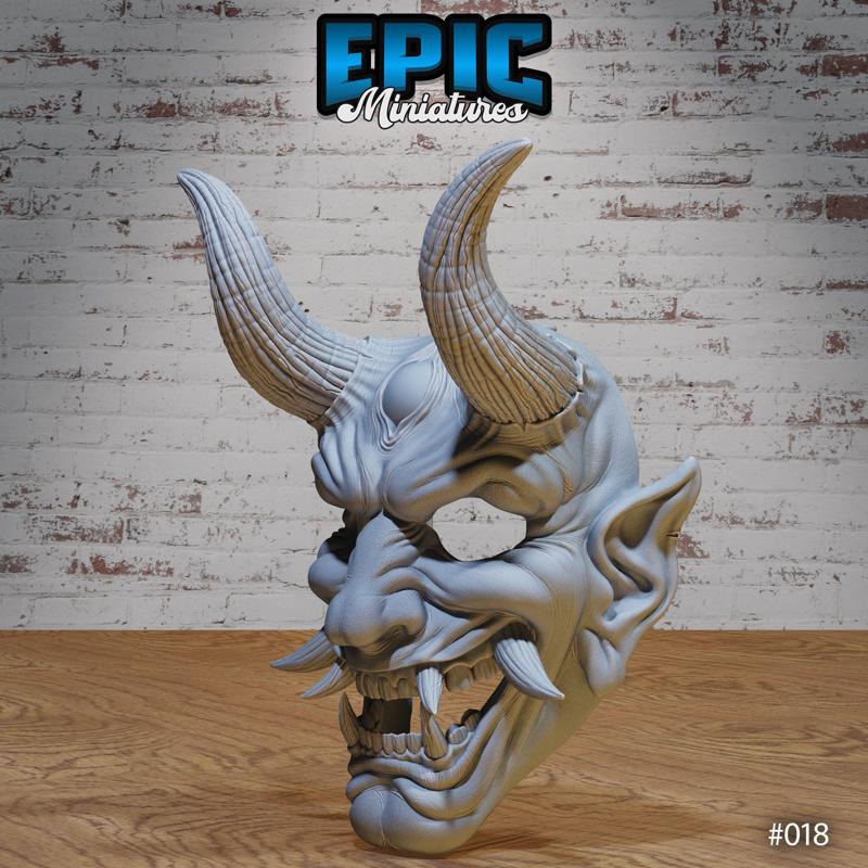 Oni Daemon Mask / Cosplay Costume Item / Wall Decoration / Collectible Decorative Statue / Fantasy Decor