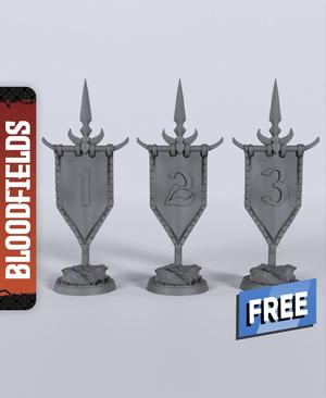 Objective Flags - With Free Dragon  - 5e DnD Inspired for RPG and Wargamers