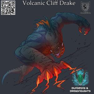 The Volcanic Cliff Drake - 5e Stats/ Monster / Custom Item Card Included
