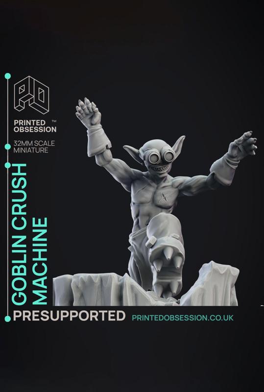 Crusher Goblin - Goblin Brewers - PRESUPPORTED - Illustrated and Stats - 32mm scale			