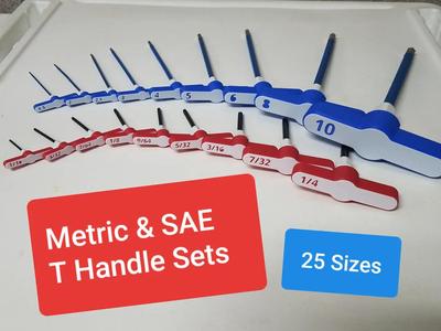T-Handles Metric & SAE - Allen Hex Key (25 Sizes)