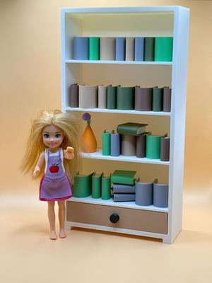 Bookshelf Furniture Set for 15cm Barbies