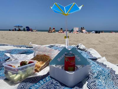 Beach Buddy ~ Drink/Item Caddy w/ Folding Umbrella