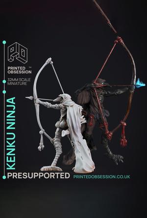 Kenku Ninja - Ninja -  PRESUPPORTED - Illustrated and Stats - 32mm scale
