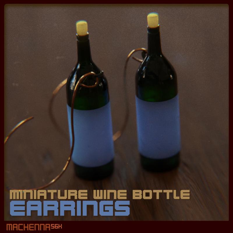 Miniature Wine Bottle Earrings