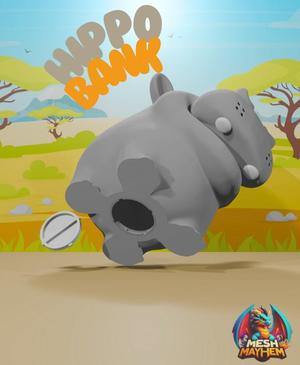 Hippo Piggy Bank with Twist Cap