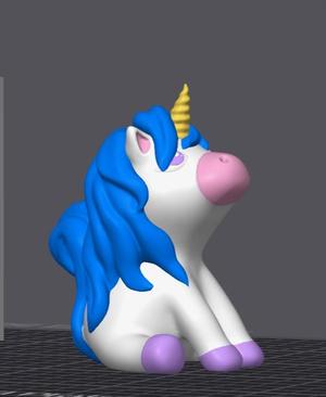 Cute Unicorn MMU Split + Bambu 3mf (No Supports)