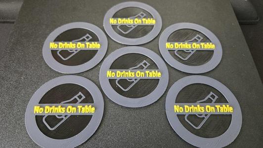 No drinks on table - round