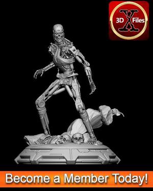 Terminator - T800 Statue - 3D Print File STL