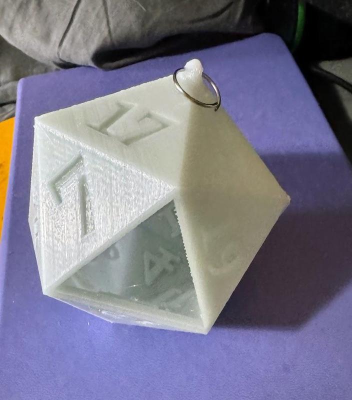 Huge Christmas Ornament D20 Print In Place - Hollow