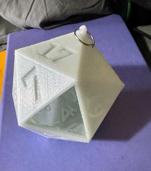 Huge Christmas Ornament D20 Print In Place - Hollow